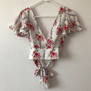 Forever 21 Floral Wrap Top